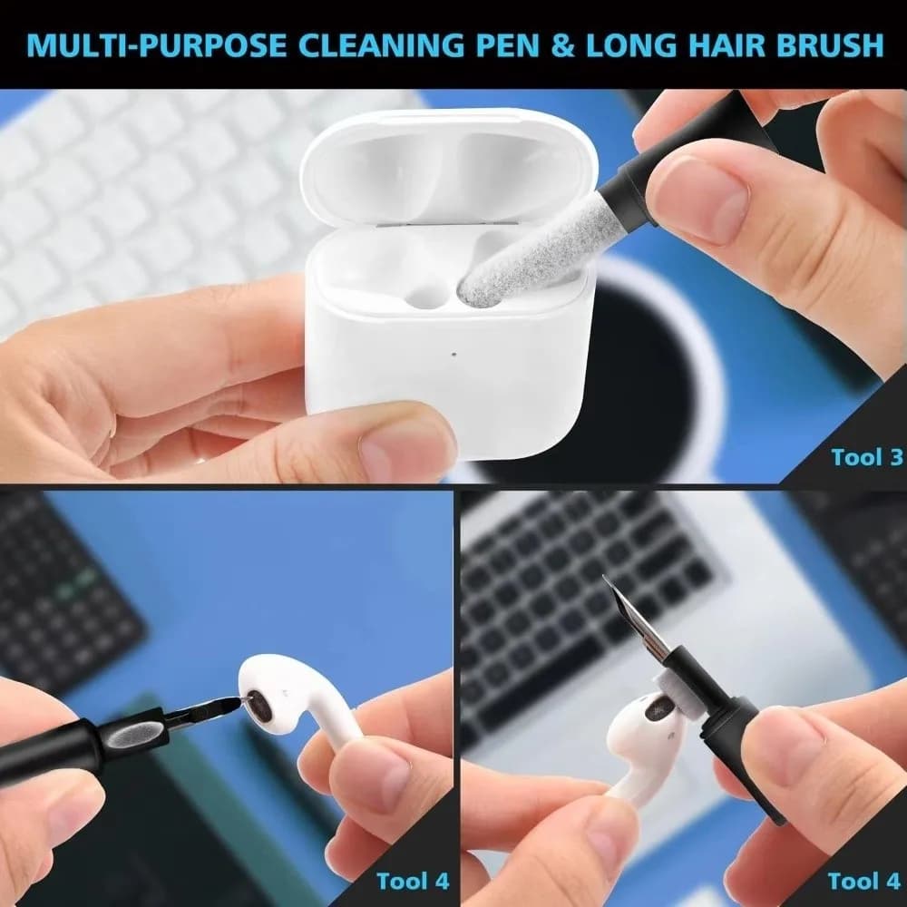 Bluetooth 7in1 headset included Multi-tool Cleaner Wireless earphone set of brushes for clean tools