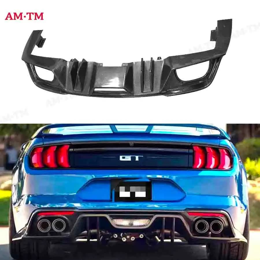 Carbon Fiber Car Rear Bumper Lip Diffuser Spoiler Back lip Parts For Ford Mustang 2018-2022 AC Style Body Kit Car Accessories