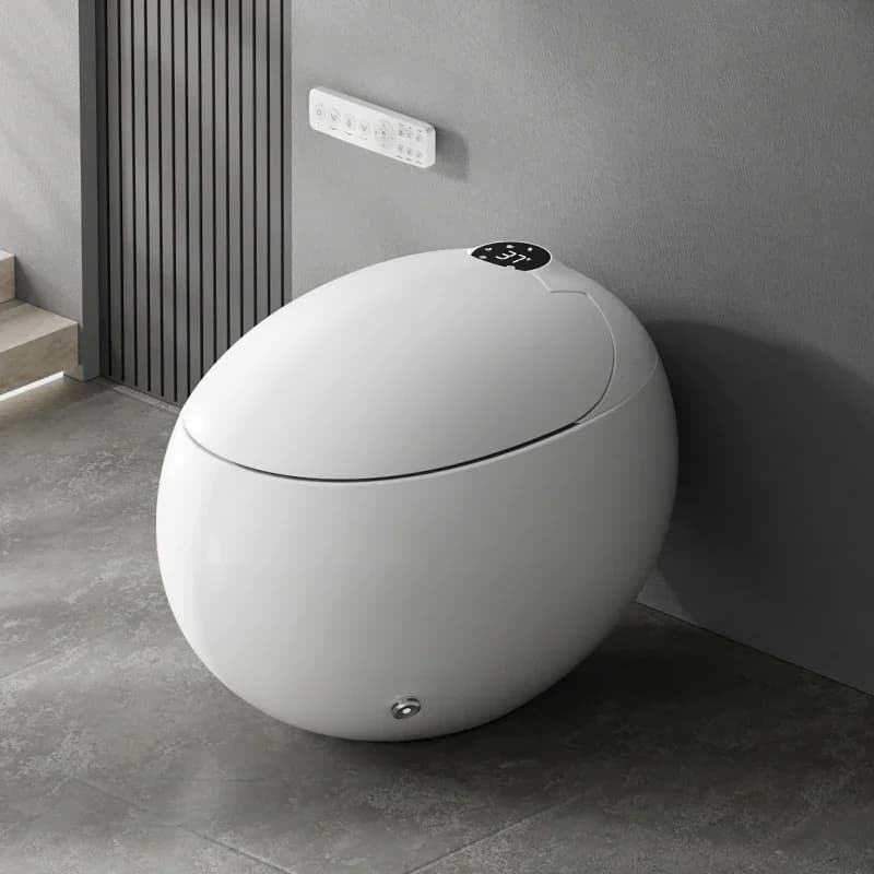 Il WC intelligente presenta un design ovale unico, tutte le funzioni sono eleganti e raffinate, con un piccolo e grazioso pannello di controllo e scarico a trappola di tipo P.