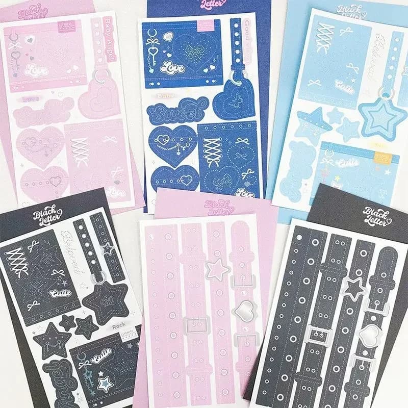Adesivo per carta d'amore Star Cowboy Cintura tridimensionale coreana Decorazione per bordi Conto a mano Materiale base Fatto a mano Fai da te