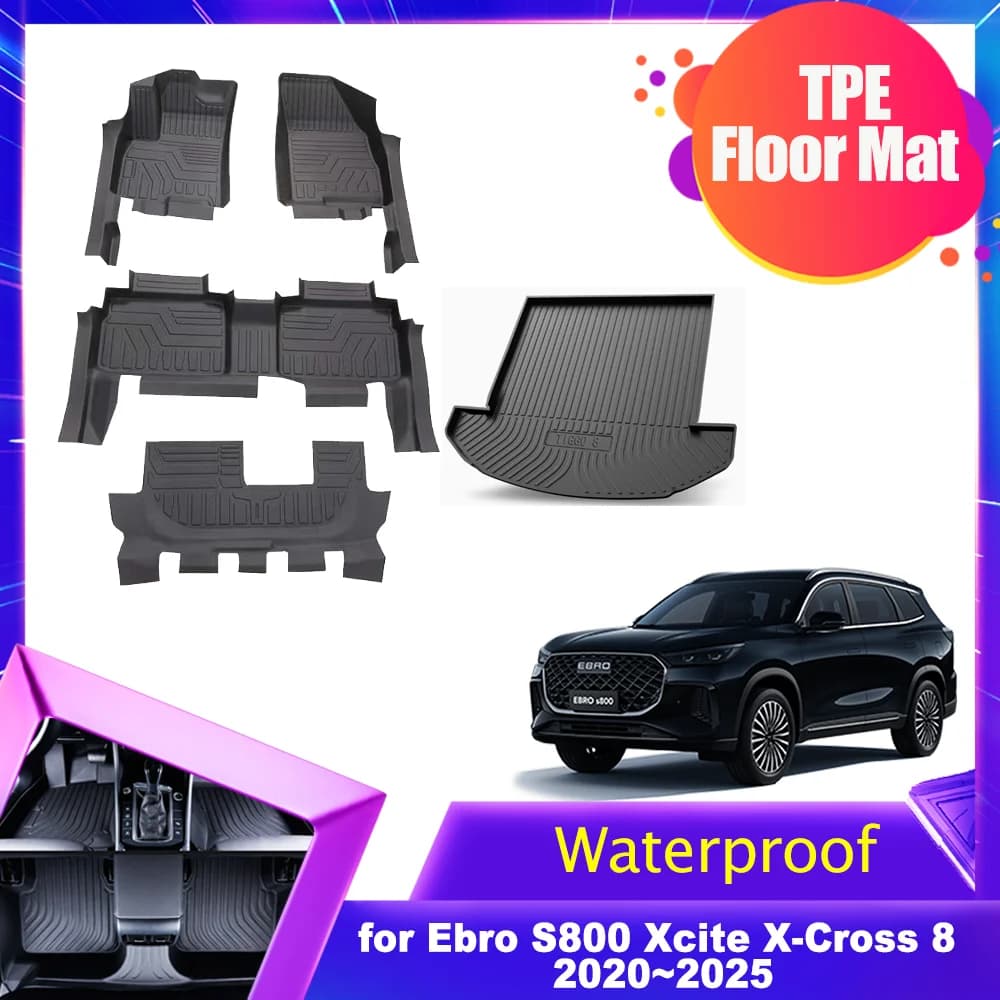 Tappetino per Auto in TPE per Ebro S800 Xcite X-Cross 8 2020~2025 2021, Protezione Impermeabile per Bagagliaio e Pavimento, Accessorio