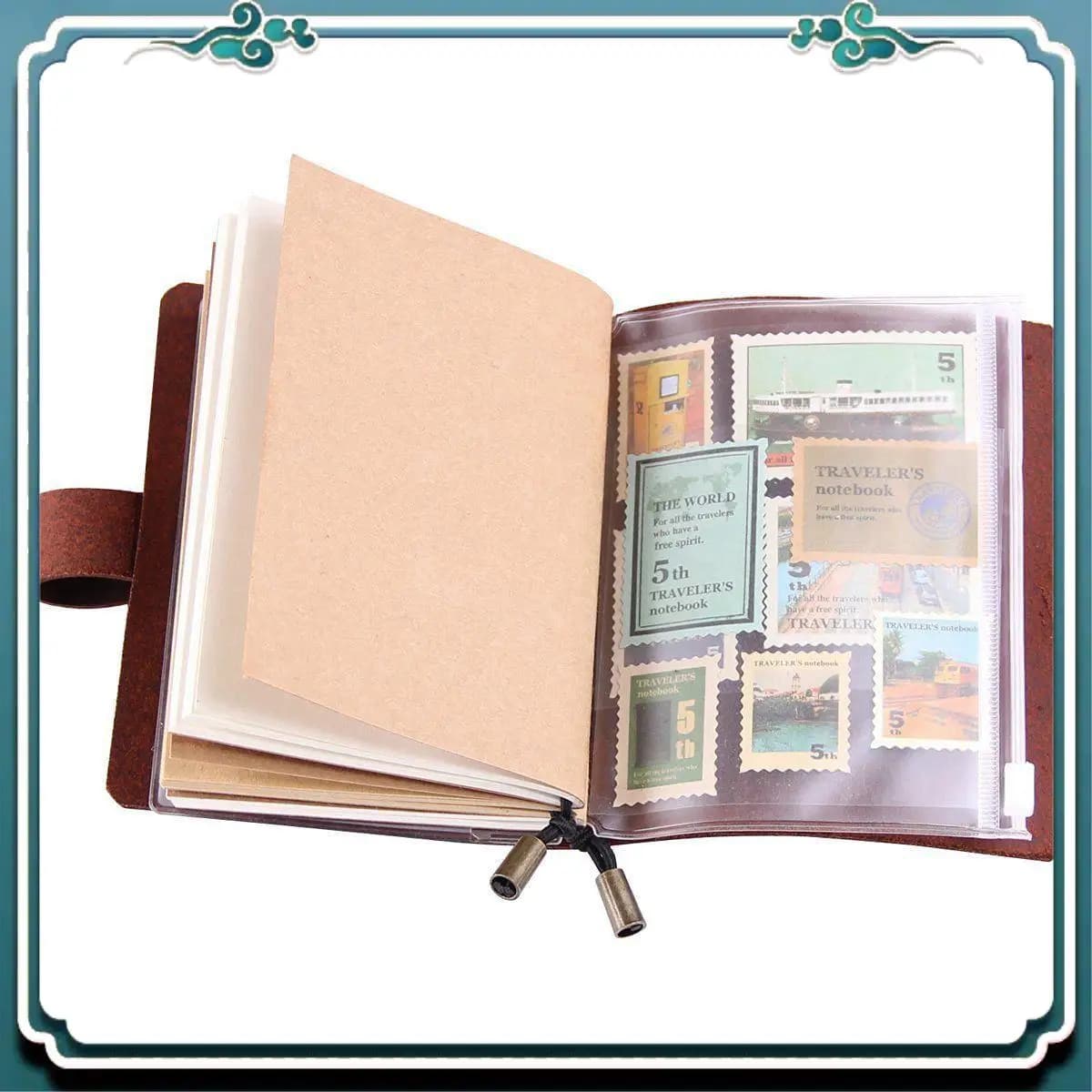 Easy To Use Handmade Traveler's Notebook, Leather Travel Journal Notebook For Men & Women, Perfect For Writing, Gifts, Travelers