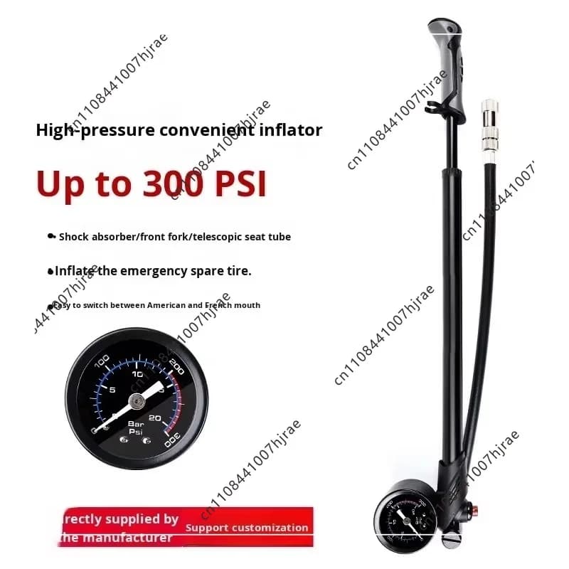 Portable 300PSI High Pressure Inflator Custom Aluminum Wheelchair Bike Front Fork Rear Shock Pump