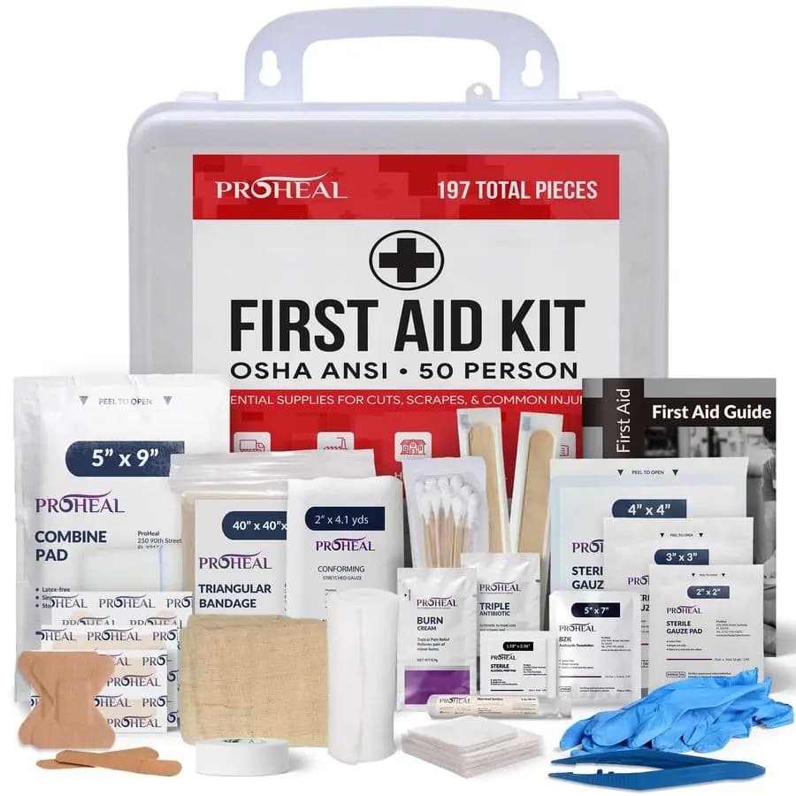 Kit di Pronto Soccorso Conforme OSHA per Aziende, Veicoli, Camion, Cantieri Edili Tipo III, Kit di Emergenza ANSI Classe A 197