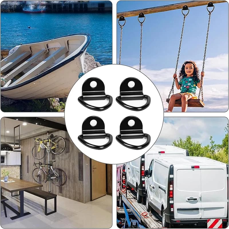 1/5/10Pcs D Shape Tie Down Anchor Ring Pull Hook Cargo Fixing Rings For Car Truck Trailer RV Boat Accessories