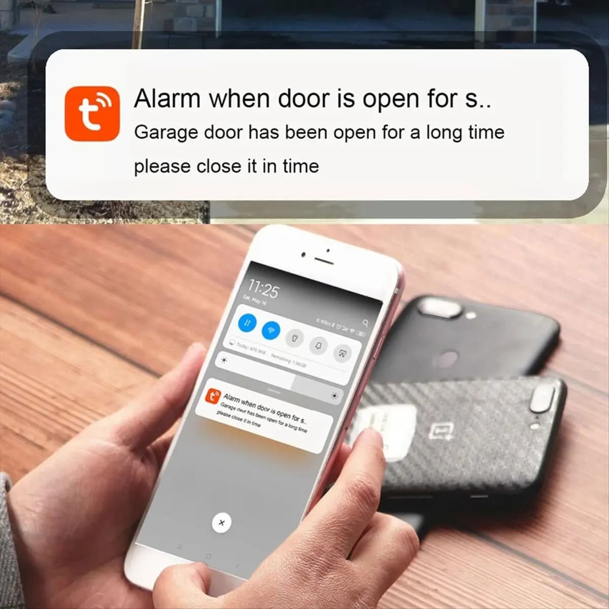 ABNH Tuya WIFI 2.4G Controller Intelligente per Apertura e Chiusura Porta Garage Tramite App da Smartphone Compatibile con Presa US Domestica
