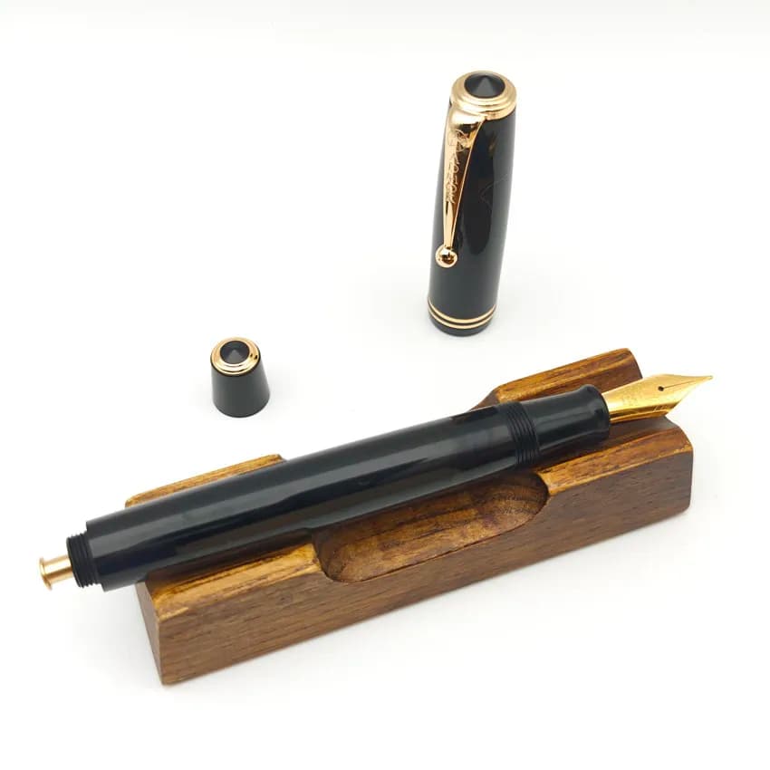 ADMOK 28 Penna Stilografica Classica in Acrilico con Pennino Bock Schmidt EF F M N° 6, Sistema di Riempimento a Bottone, Inchiostro in Pastiglie, Penna Regalo per Scrittura