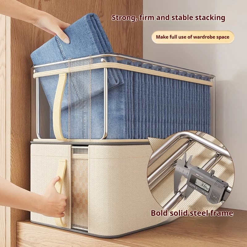 1pc PVC Clothing Storage Box Stack-able Pants Sweater Organizers Household Closet Divider Boxes Wardrobe Storage Organizer