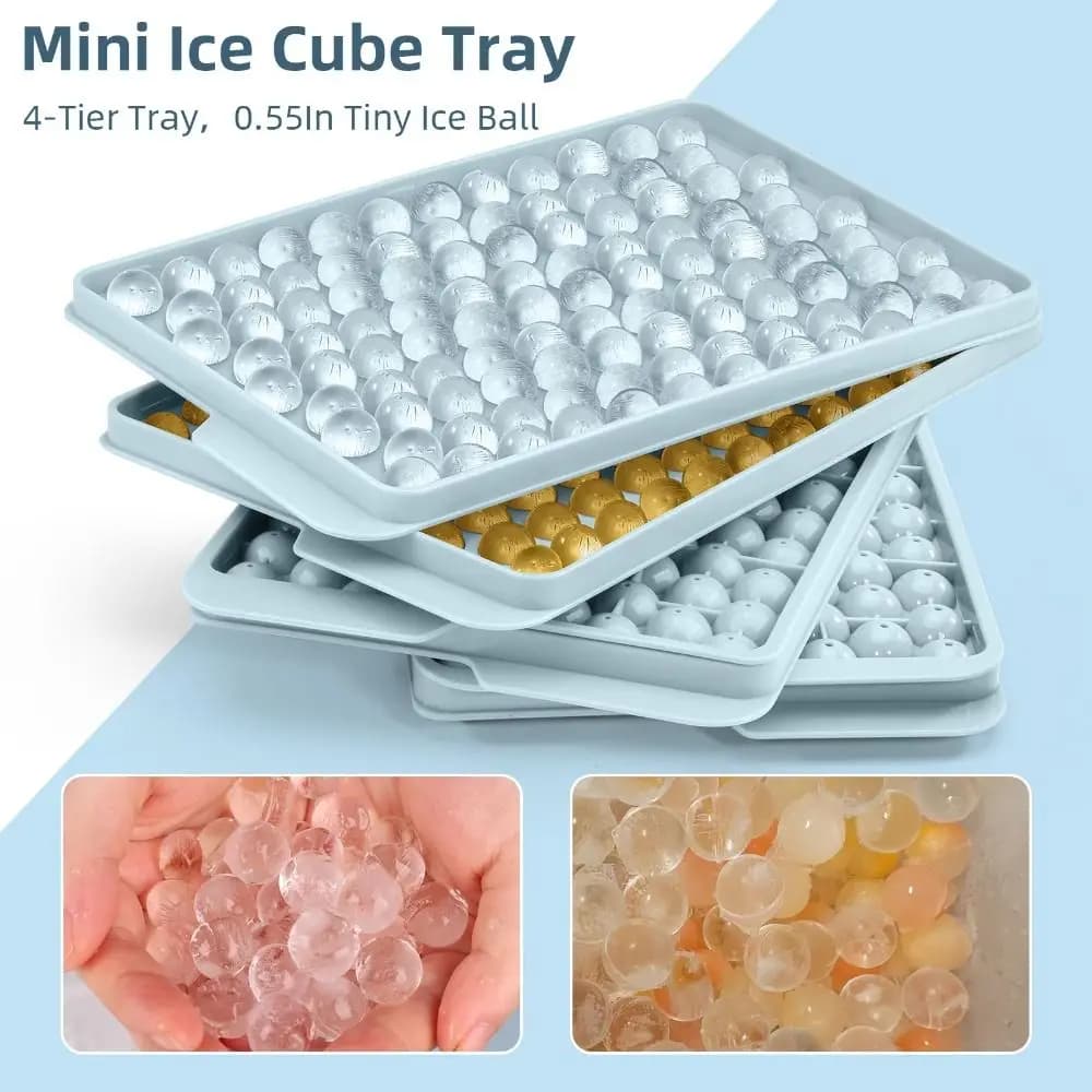 Stampi per Cubetti di Ghiaccio in Silicone Mini, Facili da Srotolare, Design Impilabile, Stampo per Blocchi di Ghiaccio, Lavabili in Lavastoviglie, Riutilizzabili