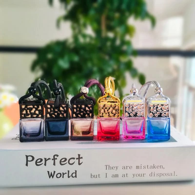 10/30/50pcs Vacuum Auto Deodorant Hanging Glass Bottles Perfume Bottles For Auto Auto Diffuser Perfume Bottle For Essential Oil