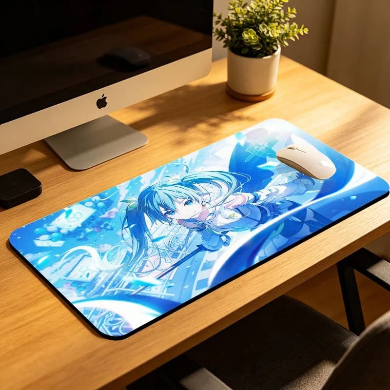 VIKAMA Vintage Galaxy Anime Girl Mouse Pad Soft Fabric Surface Durable Stitched Edges Computer Gaming Mousepad for PC Laptop