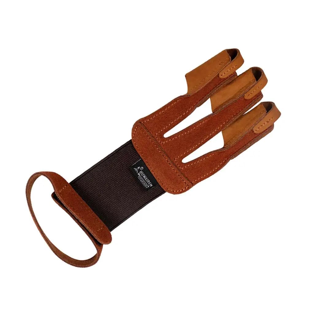 Leather Archery Glove Three Finger Protective Shooting Glove Hand Guard for Archery Hunting and Target Practice