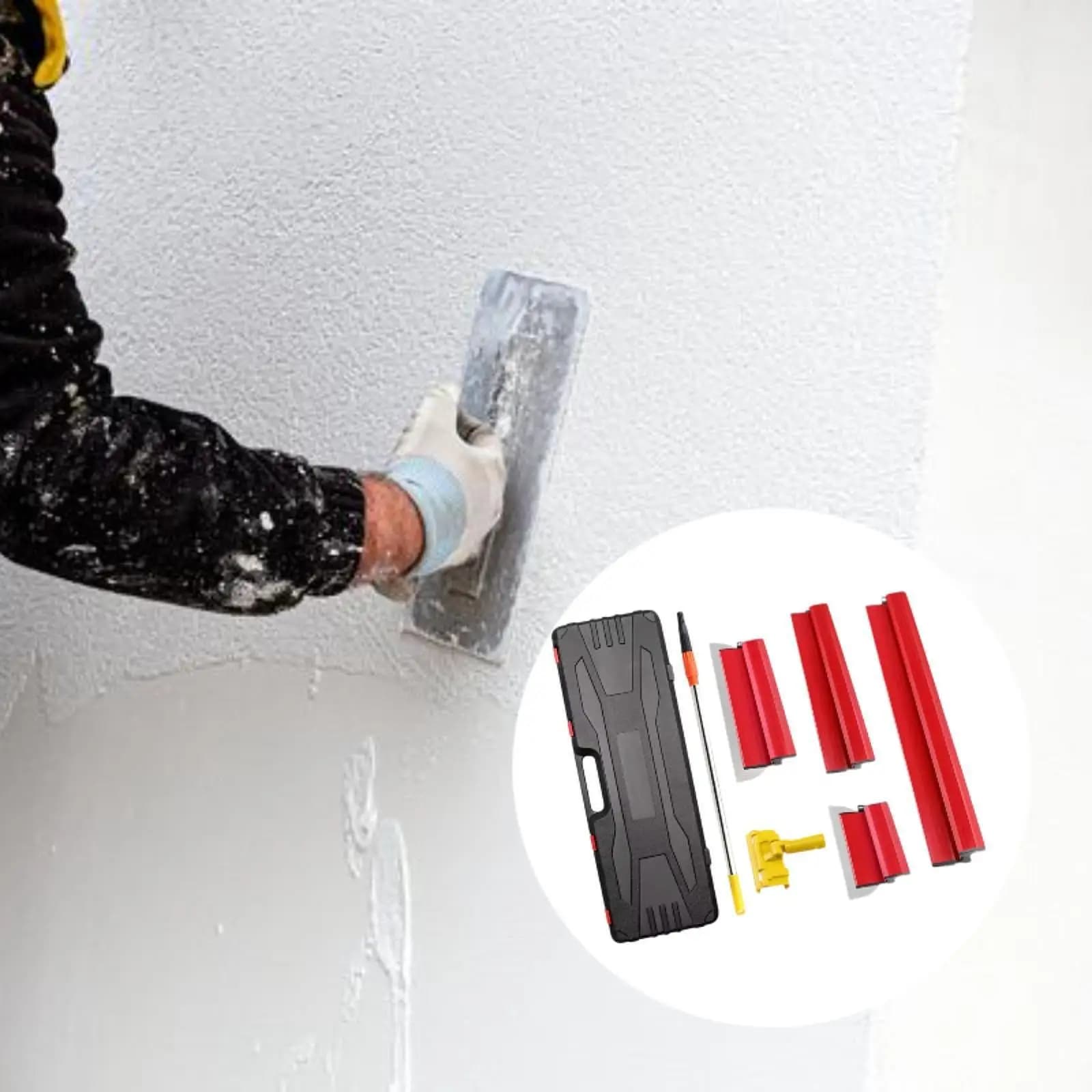 Skimming Blade Set Easy to Hold Professional Wear Resistant Ergonomic Construction Tool Accessories with Box for Walls Ceilings
