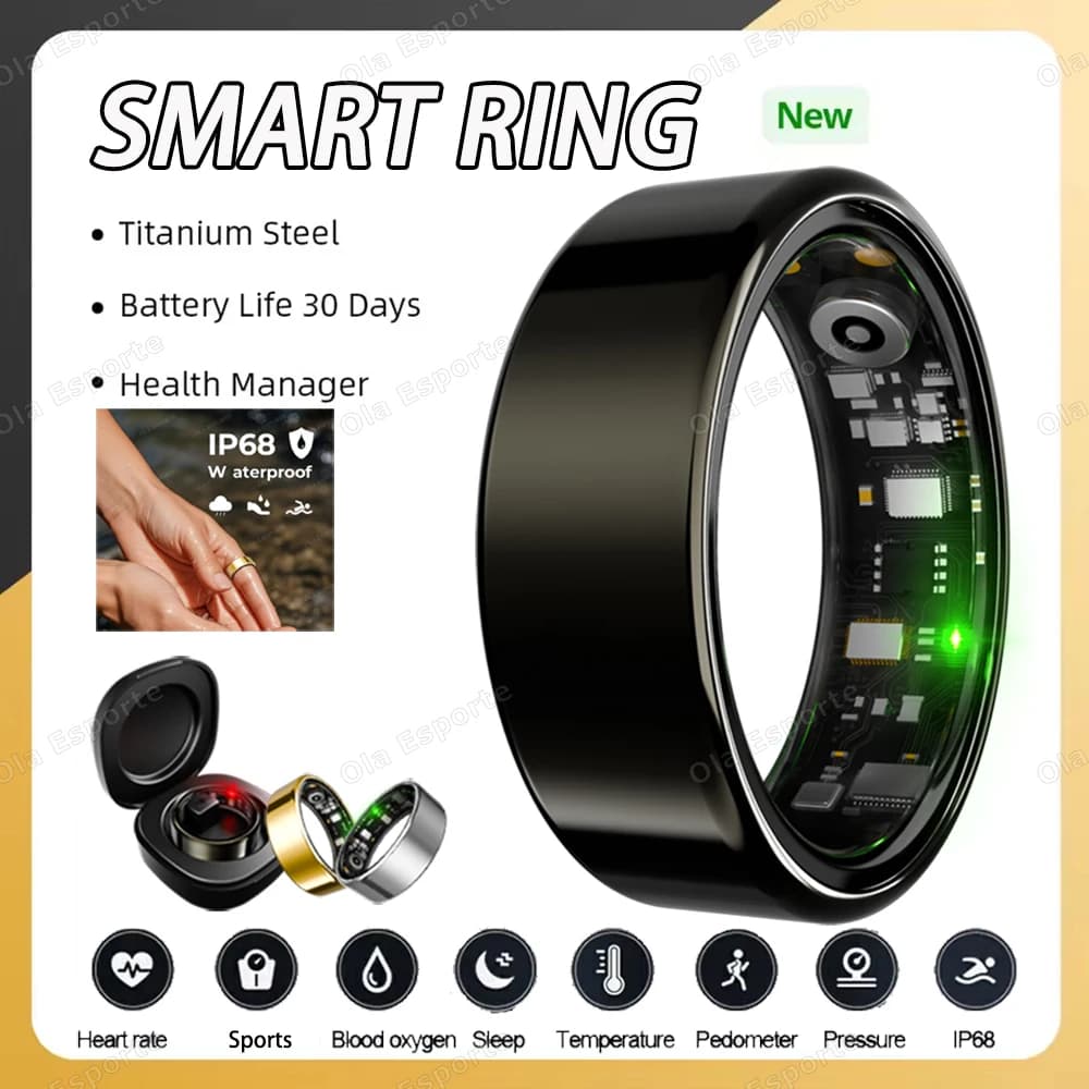 R09 Smart Ring 2026 Man Women Blood Pressure Heart Rate Sleep Monitoring Smartring IP68 & 5ATM Waterproof Multi-sports Mode ring