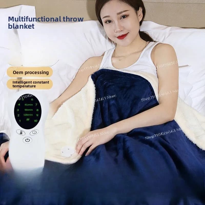 Coperta riscaldante elettrica universale, coperta riscaldante in flanella per uso domestico con multitensione US/EU/JP 110 V-240 V