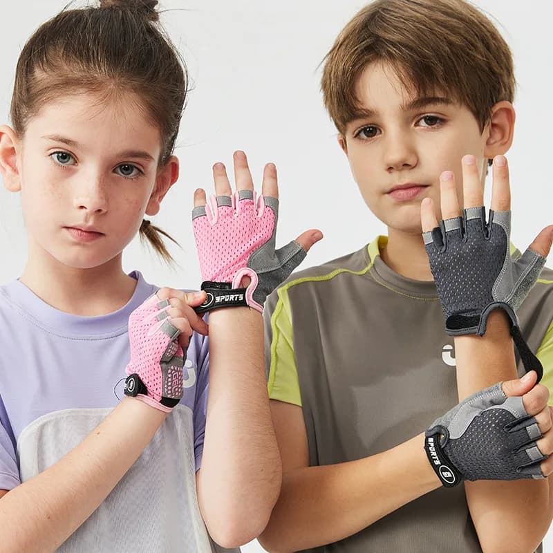 Bar Gloves Hanging For Kids Outdoor Sports Gloves Cycling Mid-Toes for Kids Anti-slip Pull-up Gloves for Girls 3-8 Years
