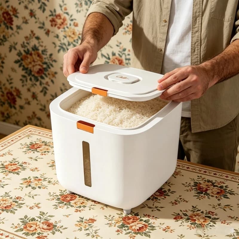 Insect Proof Moisture Proof Rice Box Grain Sealed Jar Kitchen Container 10KG Storage Kitchen Container Storage Box with Lid