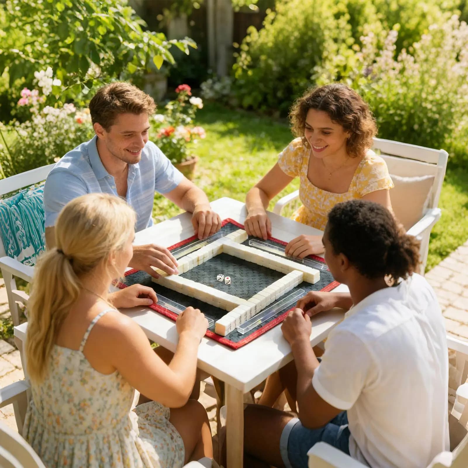 Set di Tessere Mahjong Portatile, Giochi da Tavolo Classici per Interni ed Esterni, Casa, Appartamento, Dormitorio, Viaggi