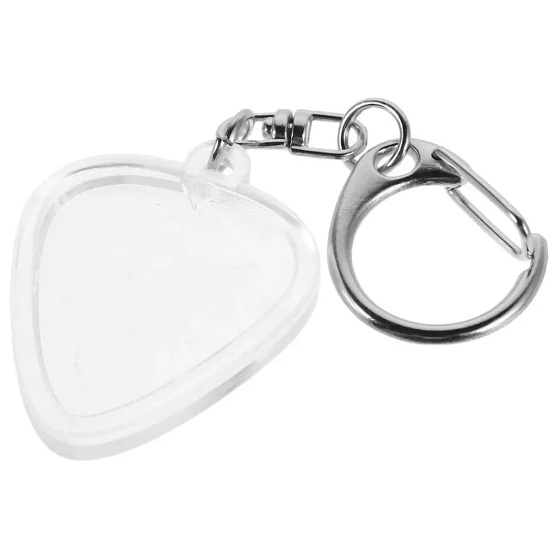 Custodia trasparente a forma di cuore per plettri da chitarra, scatola portaoggetti portatile con portachiavi per plettri, accessori per strumenti musicali da collezione