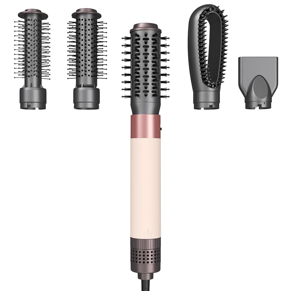SMET 5 in 1 Hair Styler Electric Hair Brush Styler Double Use Hairstyles 5in 1 Hot Air Brush Wrap Styler