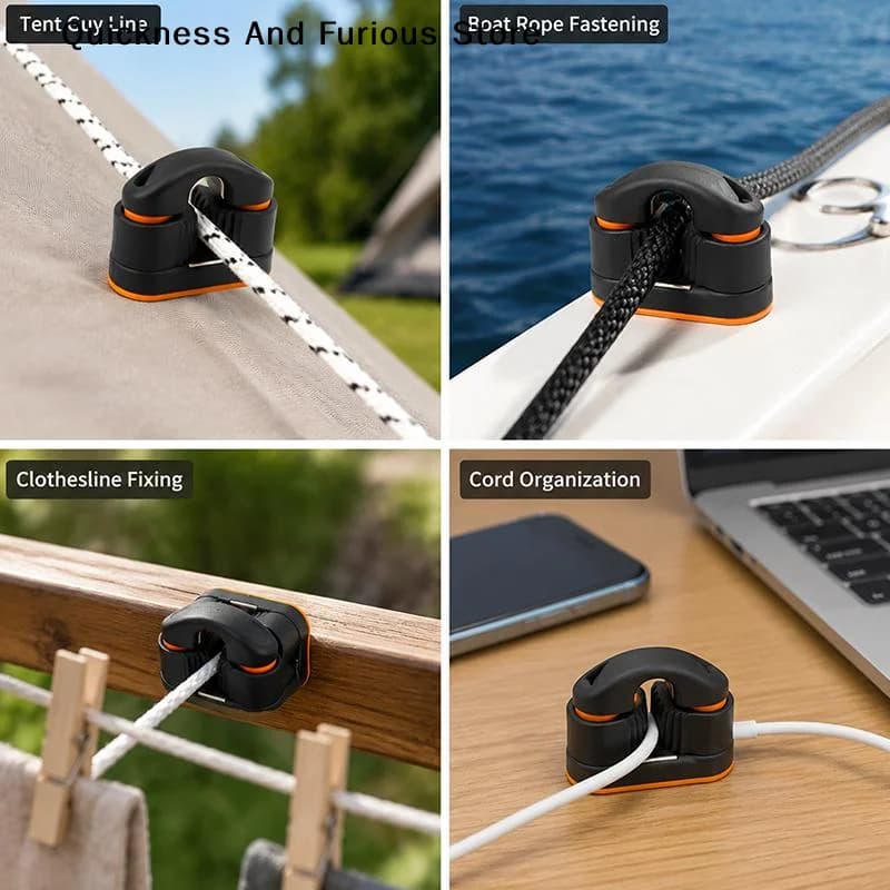 【MO】Universal Ball Bearings Nylon Rope Clamp Kayak Marine Hardware Fast Entry Cam Cleat With Leading Rings Boat Cleats
