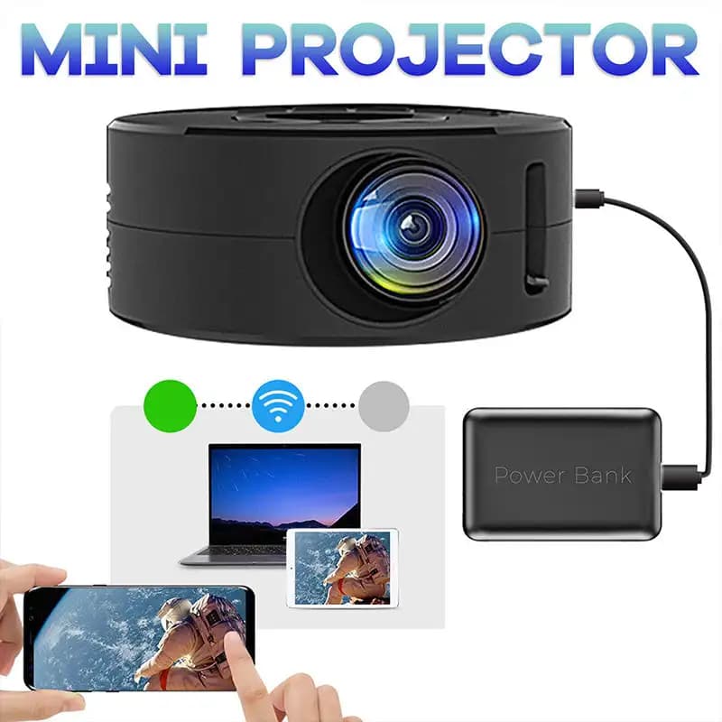 E60 Mini proiettore portatile compatibile Home Theater, Mini proiettore portatile per auto, videoproiettori per Home Theater altoparlante integrato