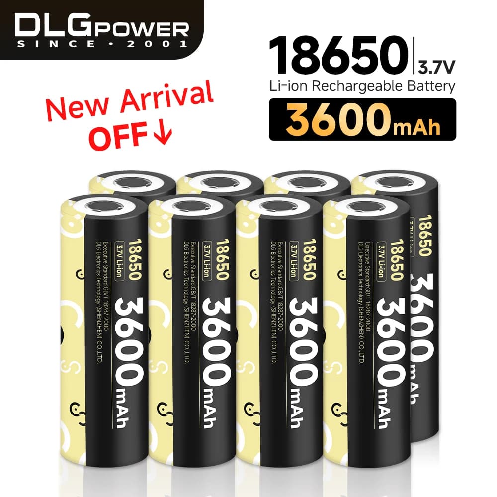 DLGPOWER 3.7V 18650 3600mAh rechargeable lithium-ion battery for microphone mouse keyboard flashlight electronic toothbrush