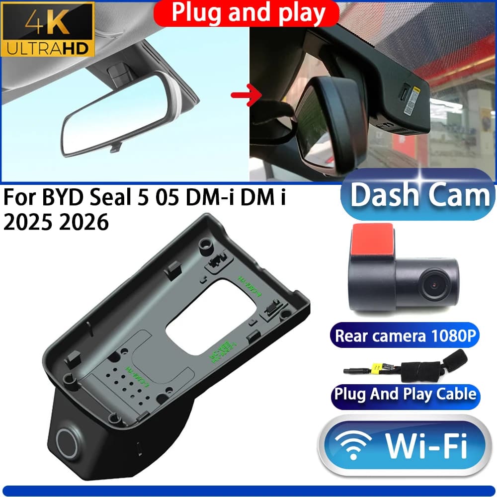 HighCity for BYD Seal 5 05 DM-i DM i 2025 2026 Dash Cam Camera DVR 4K UHD 2160P Night Vision WiFi Plug and Play Video Recorder