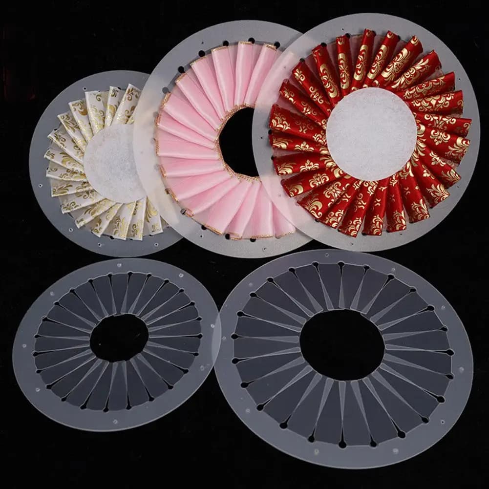 Set di Accessori per Creare Rosette Super Facili 9/12/15cm, Decorazioni per Cucito e Artigianato, Set per Spille Fai-da-Te, Fiori in Nastro Fatti a Mano