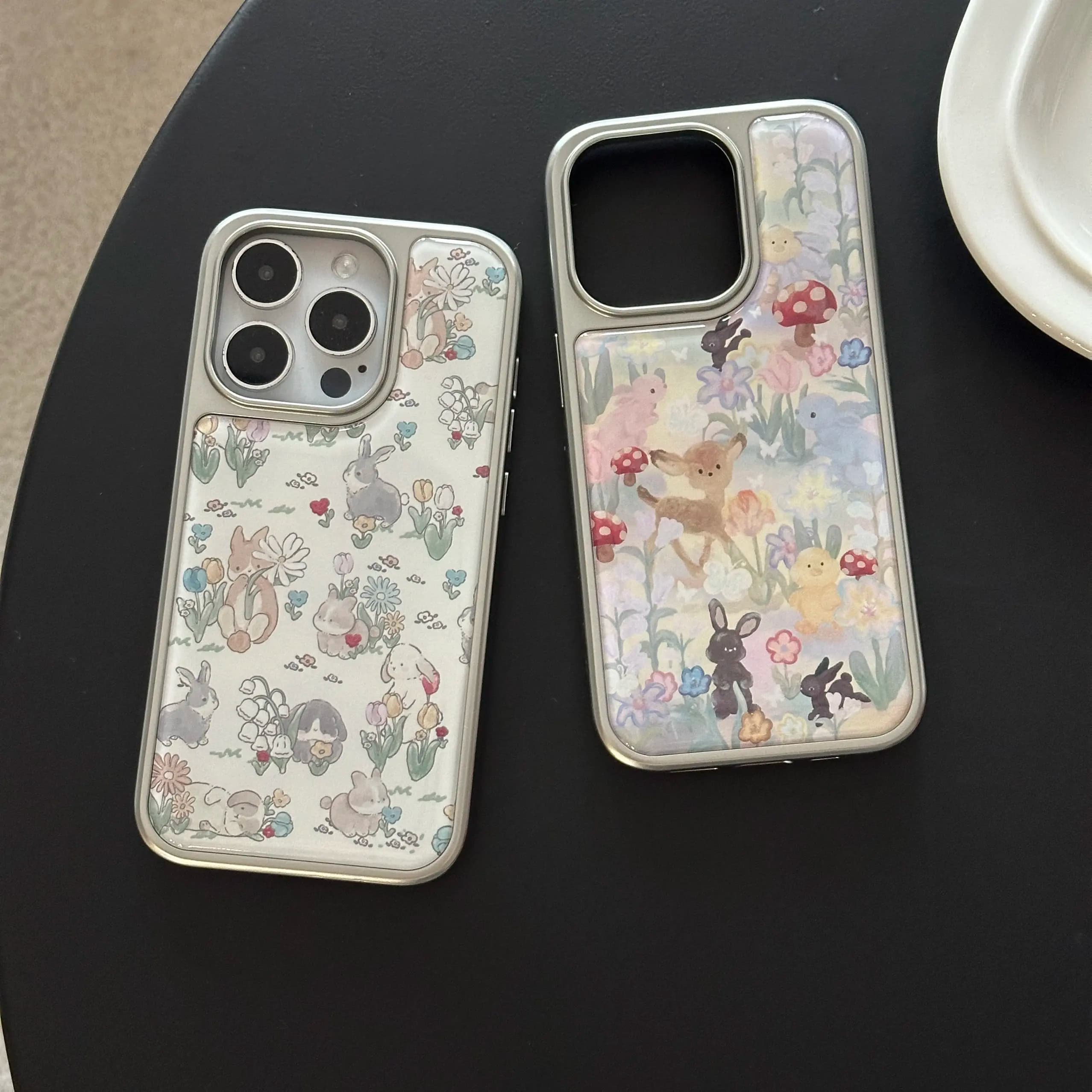 INS Simpatici Animali Stampa Elettrolitico Goccia Colla Cassa Del Telefono Per iPhone 16 15 14 13 12 11 17 Pro Max 16 15 14 13 Pro 17 Air Cover