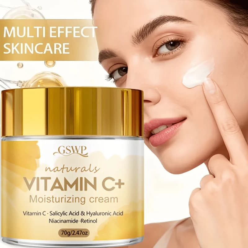 GSWP Crema idratante alla vitamina C, contenente acido salicilico, acido ialuronico e niacinamide, nonché retinolo. 70g / 140g