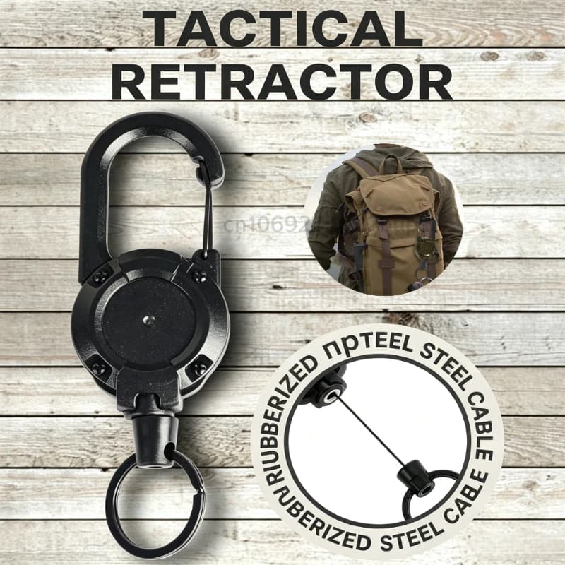 Retractable Carabiner Bousole Wear Resistant Oval Carabiner Clip High Tensile Steel Wire Anti Lost Key Holder for Outdoor Sports