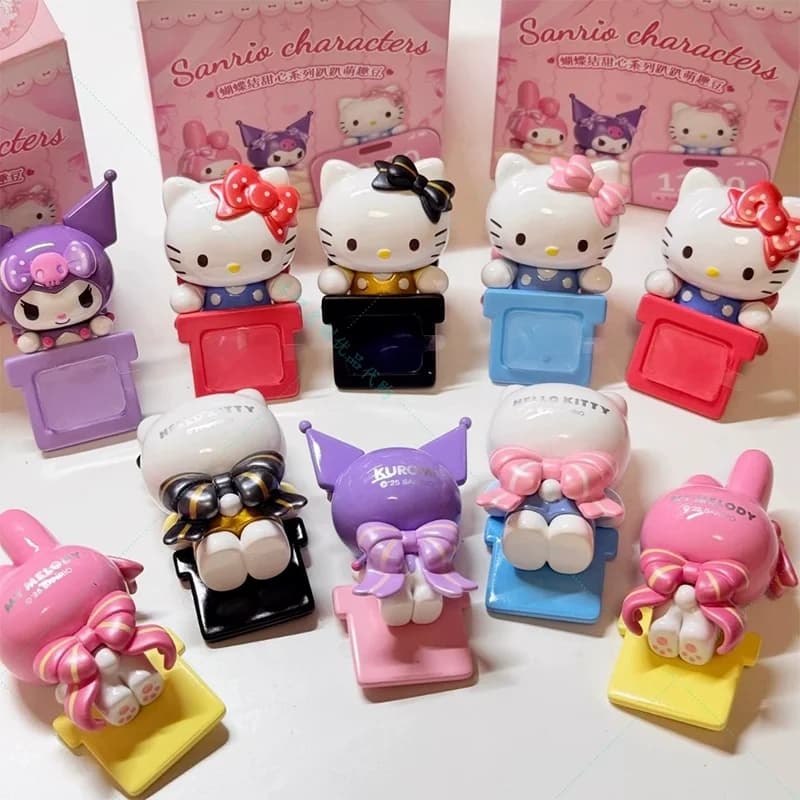 Kt Cat Bow Sweetheart Series Scatola cieca Giocattolo alla moda Bambola carina Mini custodia per telefono Decorazione per computer Ornamento da tavolo Regali a sorpresa