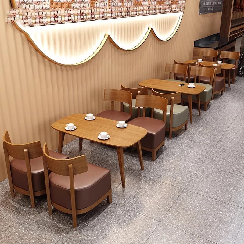 American Style Commercial Furniture Set: Chair and Table in Solid Wood with Pillow Thickness, Ideal for Restaurants and Menus - Item Warm of the Moment