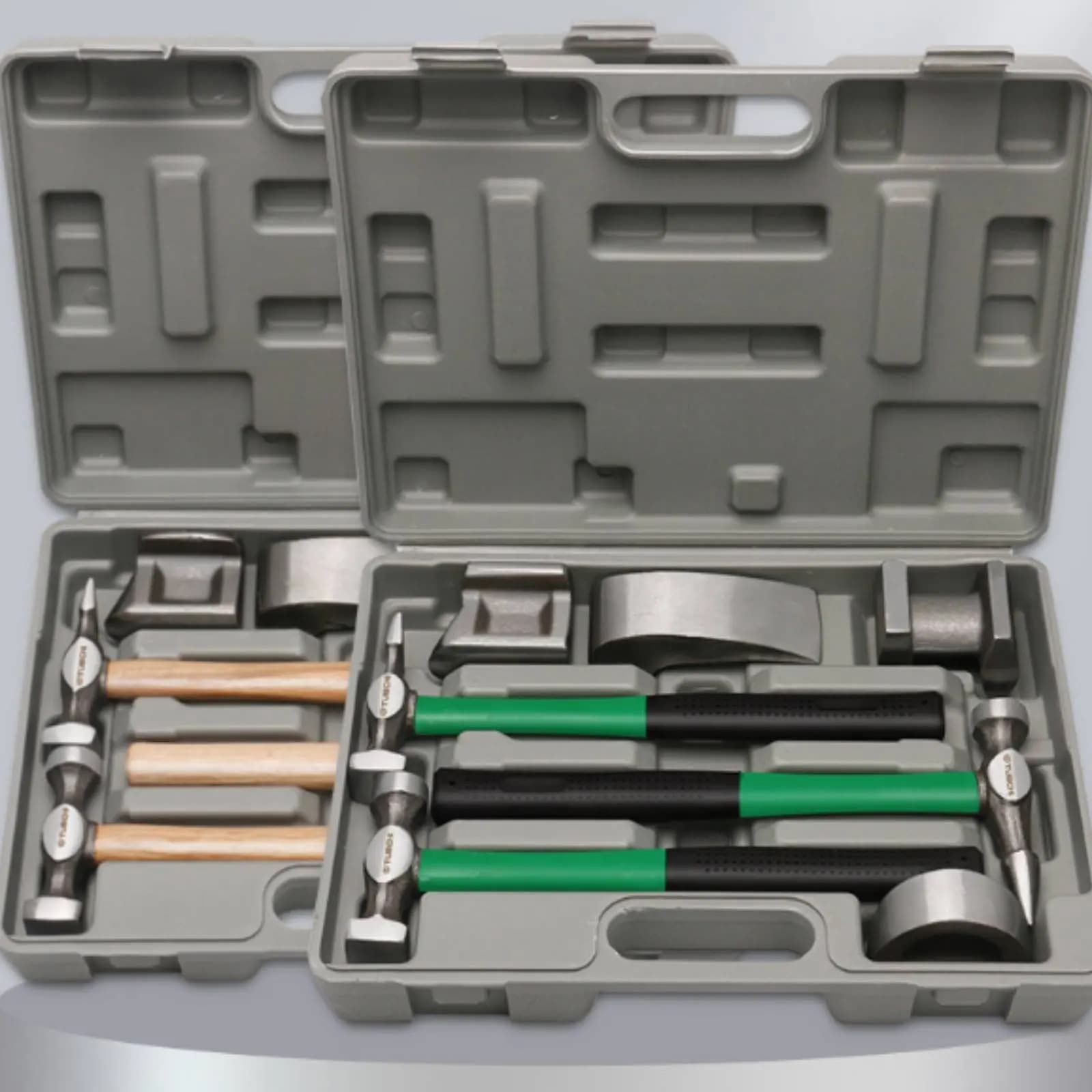 Set di 7 Martelli per Carrozzeria Auto con Manico in Legno, Kit di Riparazione per Pannelli, Set di Martelli per Riparazione Danni, Kit Professionale per Modellazione Lamiera