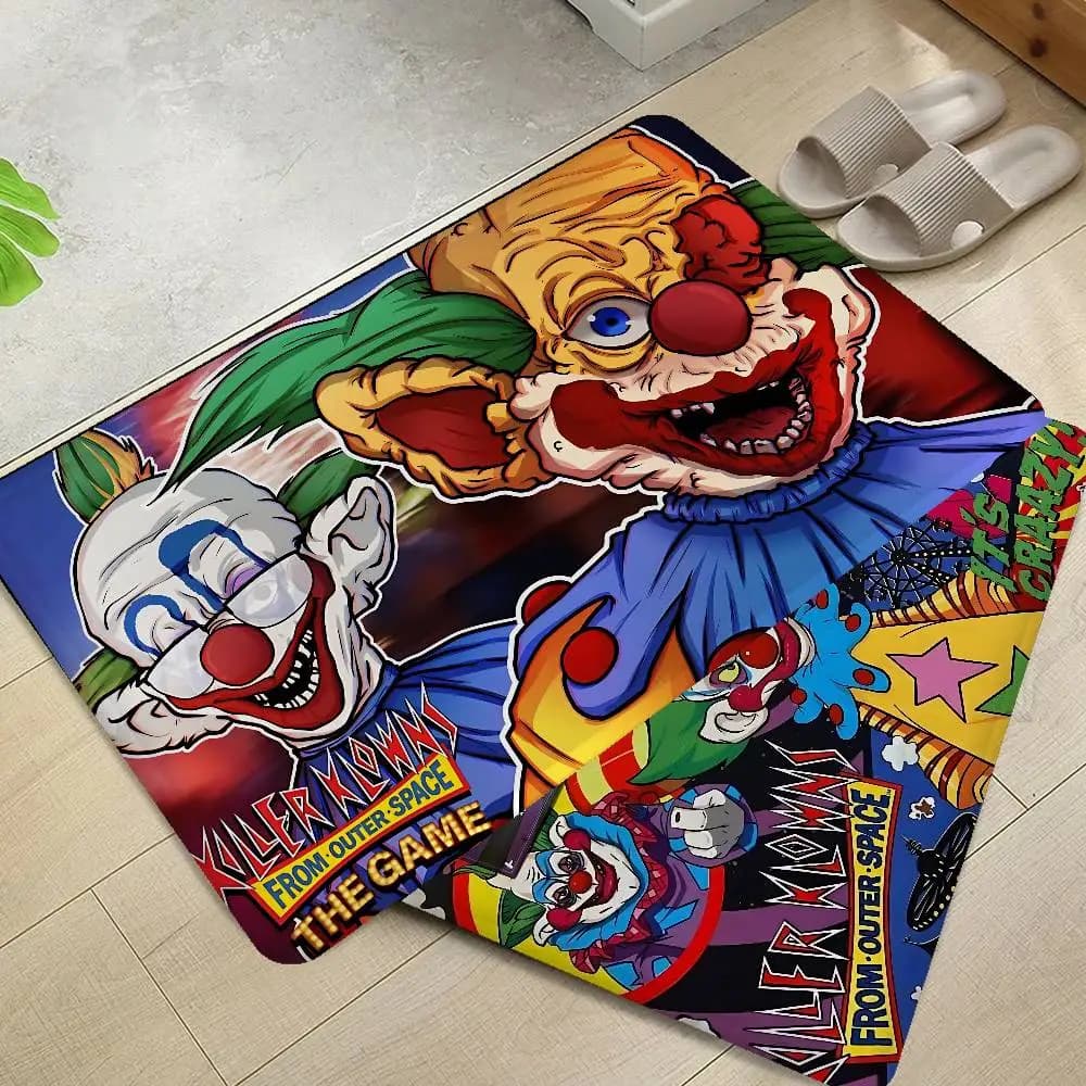 Tappetino da Bagno Killer Klowns From Outer Space, Stile INS, Morbido Tappeto per Camera da Letto, Lavanderia, Antiscivolo, Zerbino di Benvenuto