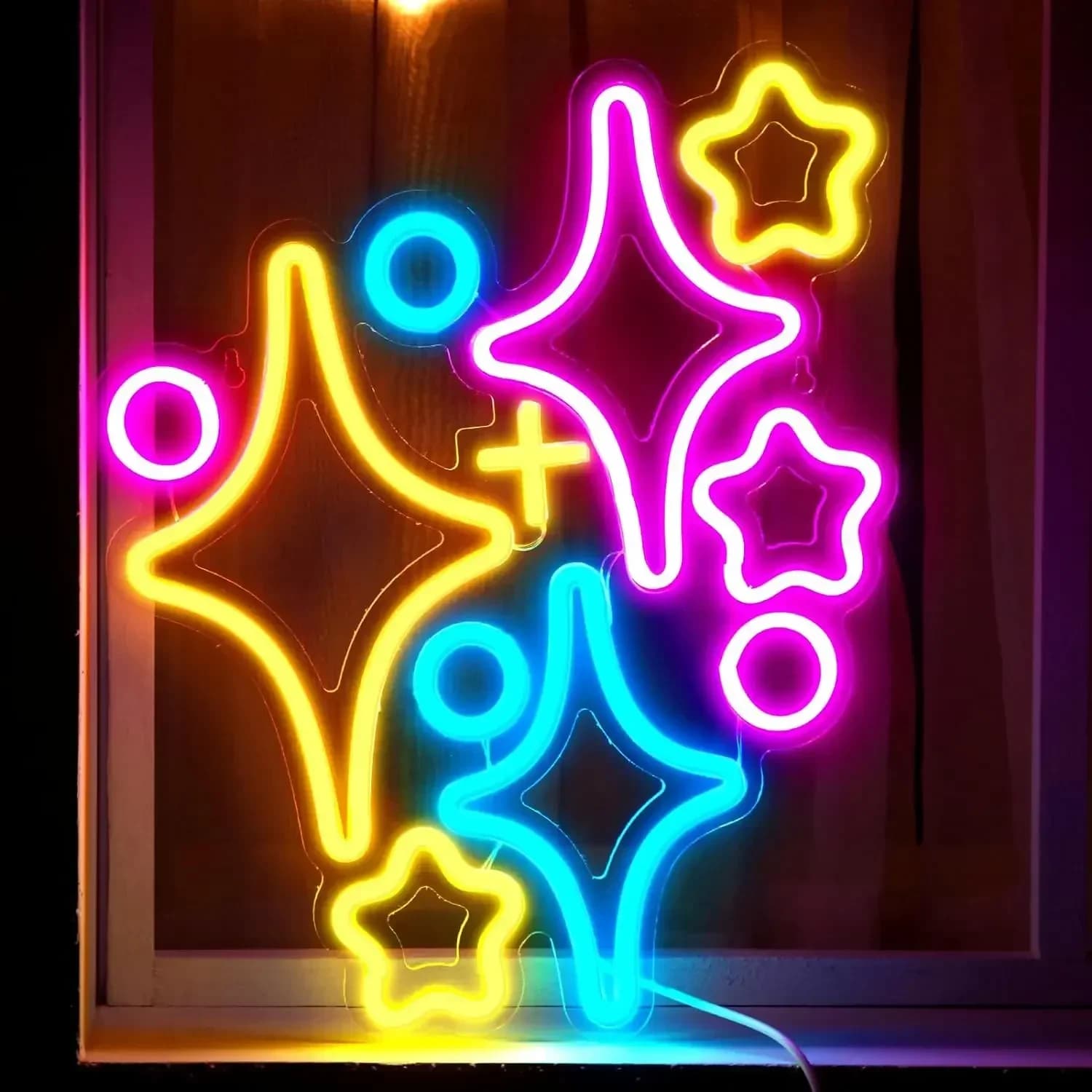 Insegna al Neon a Forma di Stella, Decorazione da Parete per Cameretta, Luce LED Neon Dimmerabile USB per Compleanni, Camera da Letto, Sala Giochi, Sfondo per Feste, Decorazioni per la Casa, Regali