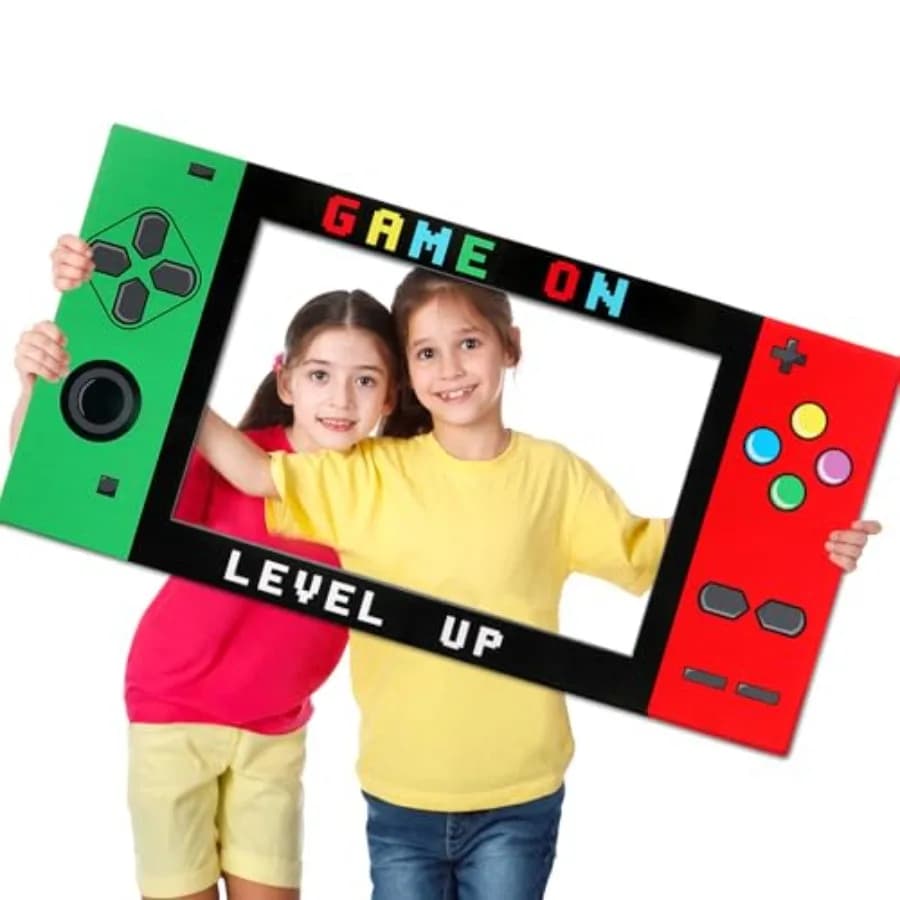 32 x 16 Foam Board Video Game Photo Props Gaming Party Decoration Handheld Gamed Theme Photo Booth Frame Video Gaming on Party