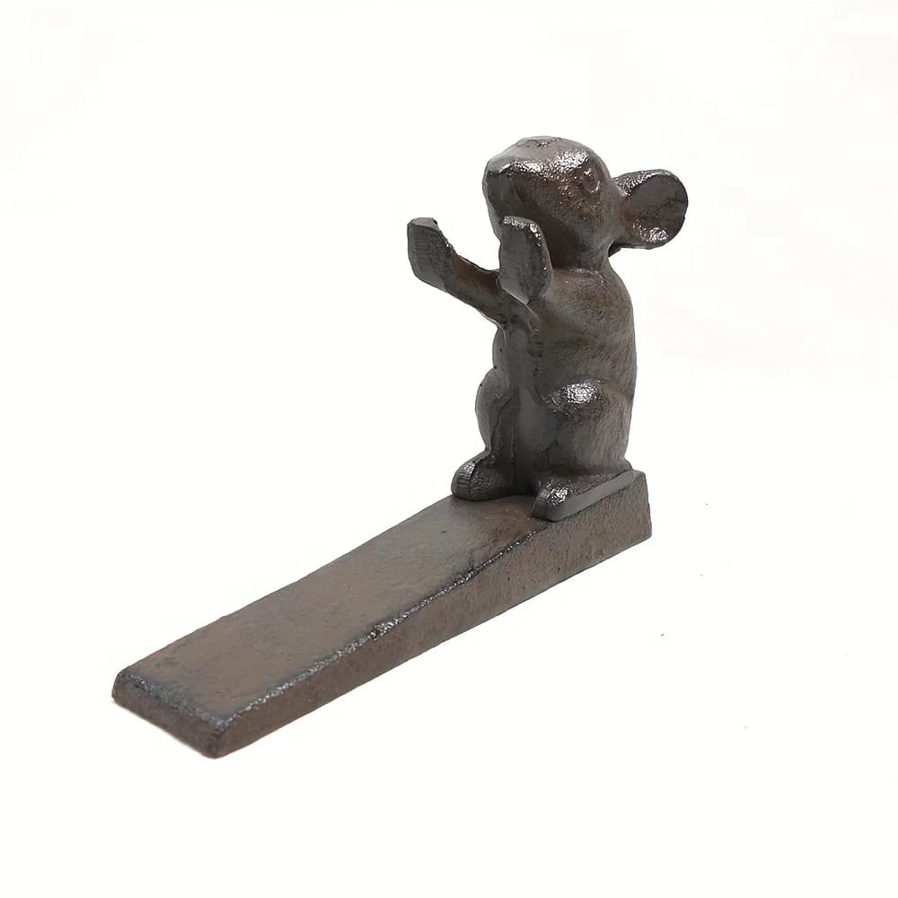 Mouse door stopper, floor door bottom partition stopper, door gap, cast iron door stopper wedge, sturdy stackable door stopper f