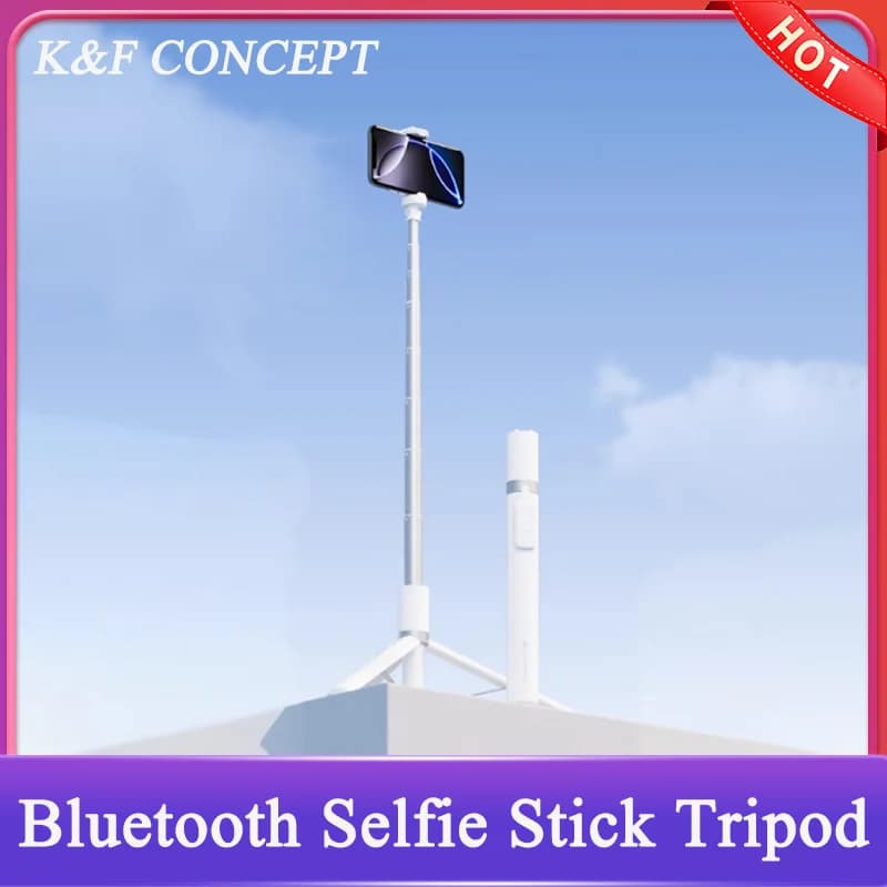 K&F CONCEPT Treppiede per telefono Bluetooth Wireless Phone Grip Selfie Stick Treppiede da tavolo per iPhone 16 15 14 13 Pro Pro Max