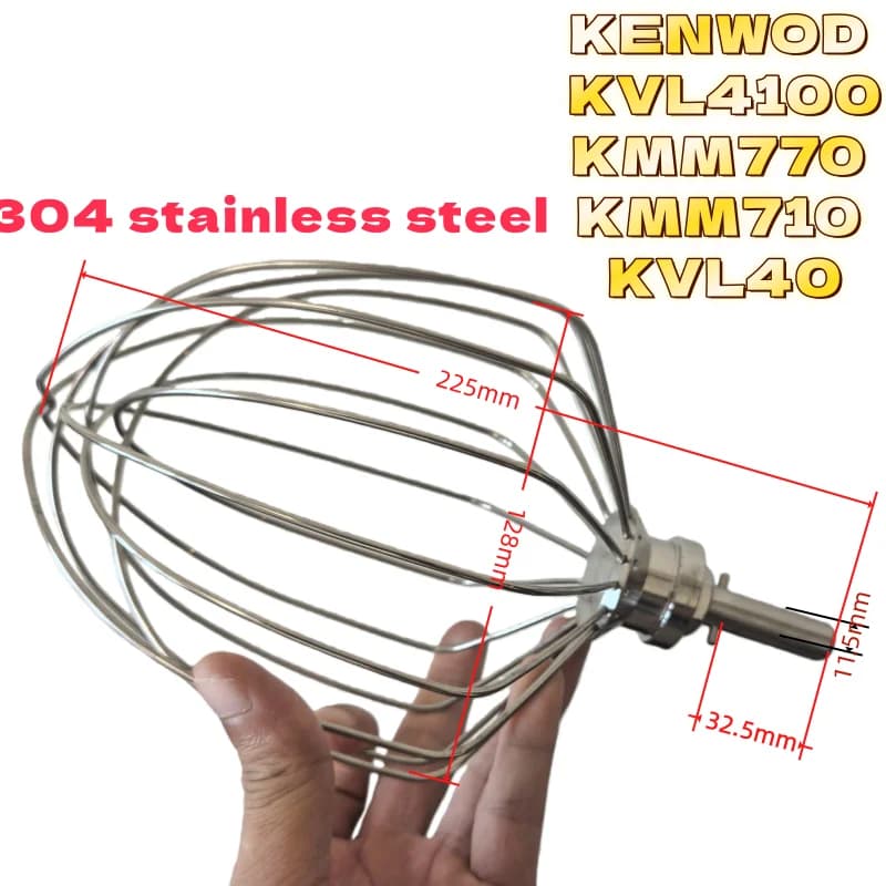 Nuovo originale Mixer Frullino per le uova per KENWOOD KVL4100 KMM770 KMM710 KVL40 Sostituzione Frullino per le uova in acciaio inossidabile
