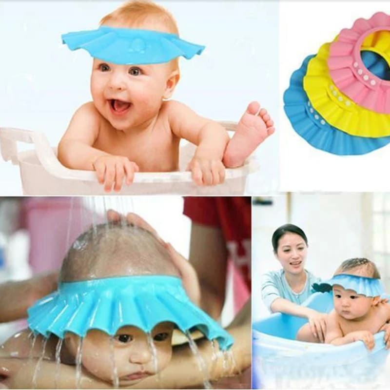 Cuffia da bagno per capelli per il lavaggio del bambino Cappello per shampoo regolabile per bambini Doccia Protezione per le orecchie del bambino Forniture per doccia impermeabili per ragazza ragazzo
