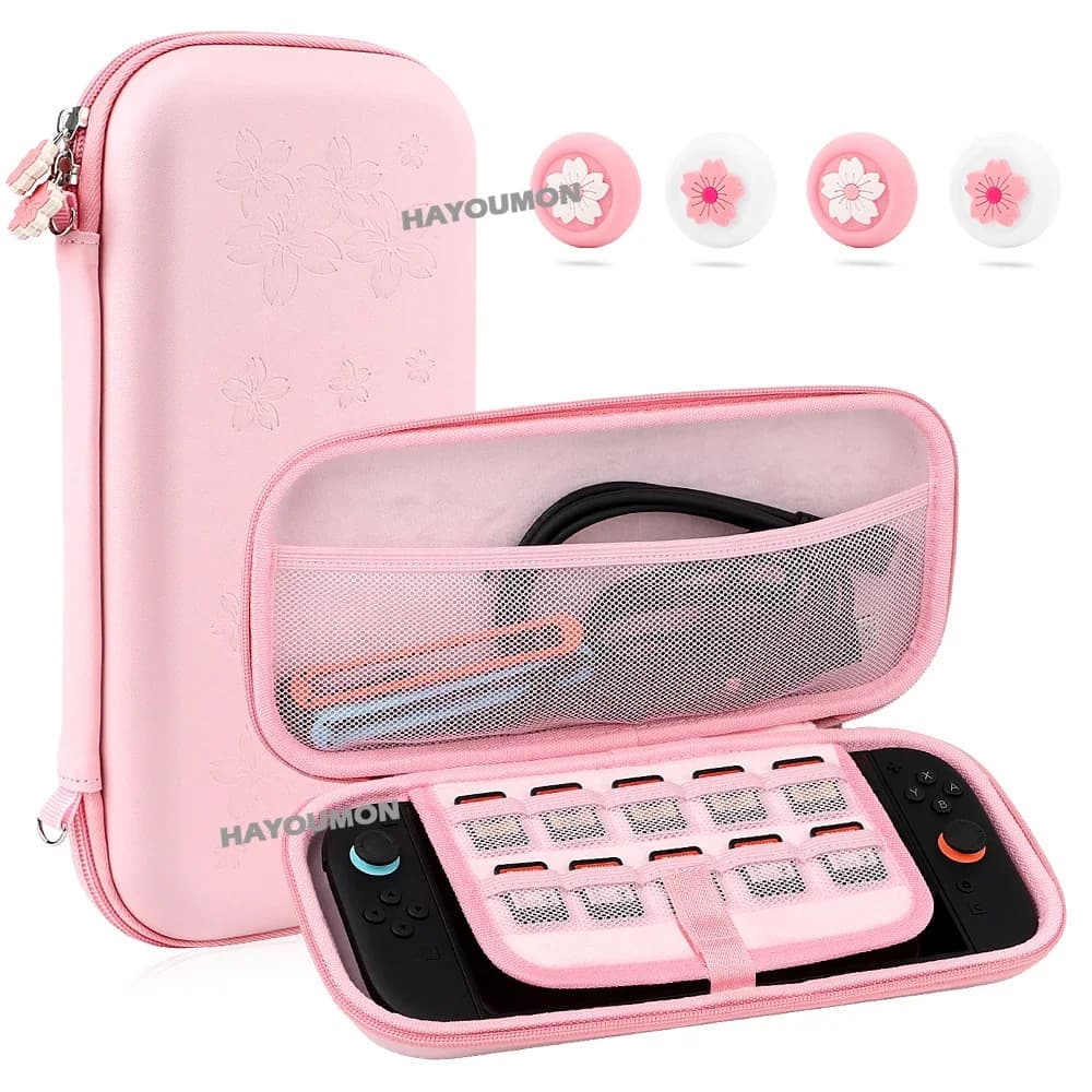 Custodia da trasporto portatile per Switch 2 Borsa da viaggio Custodia protettiva rigida con 10 slot per schede di gioco e 4 coperture per joystick