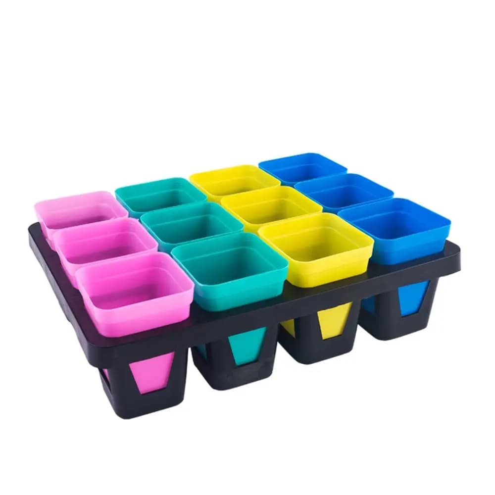 Tool Black Flower Pots Storage Tray Organization 6/12 Hole Seeding Boxes Dish Caliber 6.5cm 9cm Farm Potted Bracket