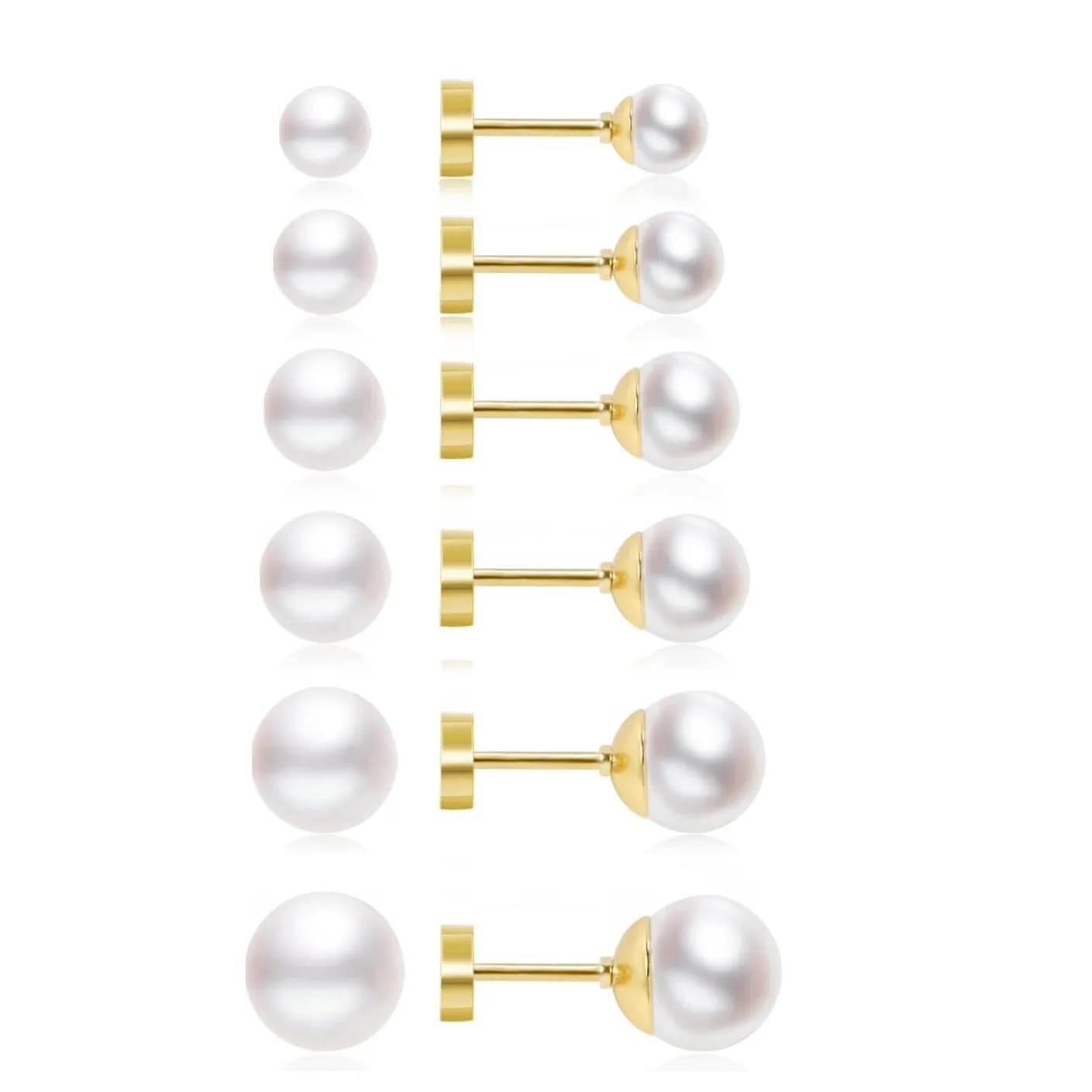 Valentine's Gift, Elegant Pine Earrings with Hypoallergenic Pearls for Women, Stainless Steel Pin Earrings with Vine Closure