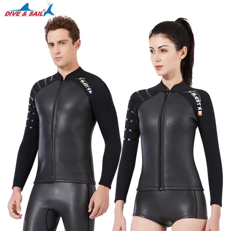 3 mm soft leather sub dive Top divided by man Women's Snorkeling Surf Mute by sub Waterproof Mother Winter swimsuit