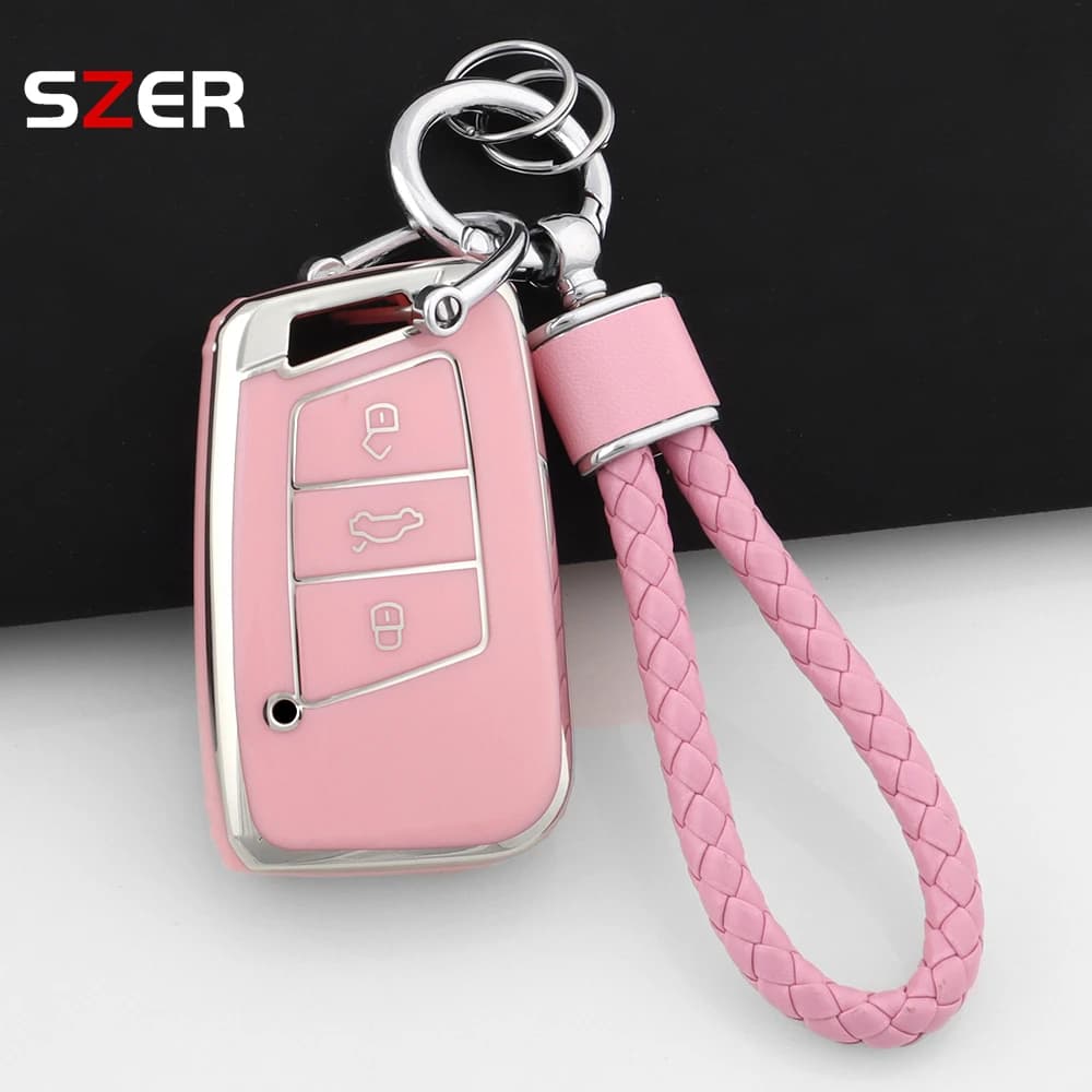 TPU Auto Chiave A Distanza Della Copertura Della Cassa Per Volkswagen VW Magotan Passat B8 Per Skoda Superb A7 Protetto Borsette Fob Portachiavi Accessori
