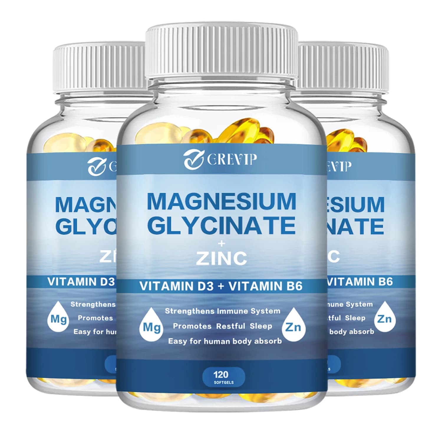 500mg magnesium glycinate supplement with zinc, vitamin D3 B6 support with high muscle absorption, nerve, heart and joint health