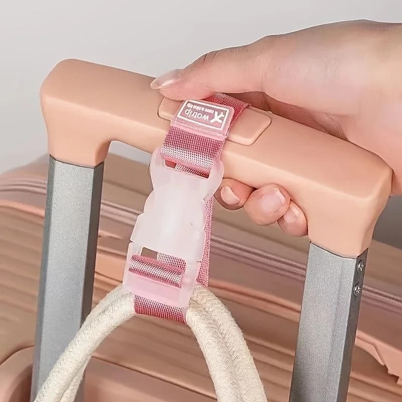 Multifunctional nylon luggage straps in random colors, organizing belts for summer trips. Equipped with external hooks to free your hands and adjustable travel bag straps with release buckles