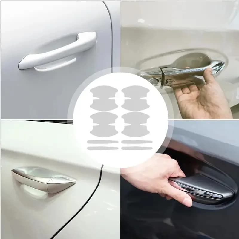 Car Door Handle Sticker 8 Pieces Transparent Invisible Decal Car Door Handle Scratch Protector Film for Automotive Vehicle SUV